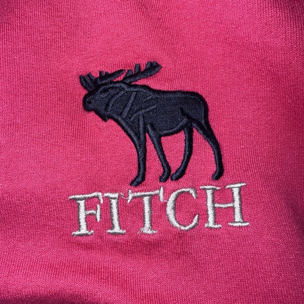 Abercrombie Fitch Pink Zip Hoodie Womens L Y2K Spellout Logo Distressed *Flaws - Picture 3 of 10